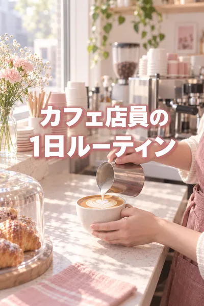 見本のリール表紙　カフェ店員の1日ルーティン